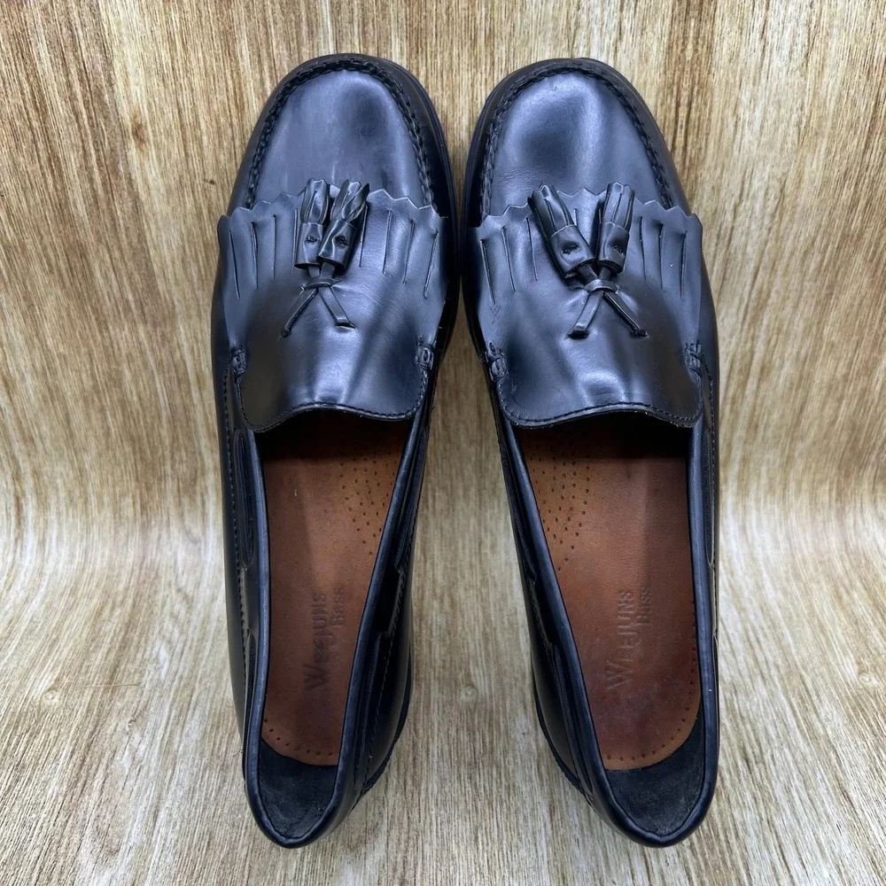 G.H. Bass Weejuns Marietta II Loafers Women's 10W Black Kiltie Tassel Leather